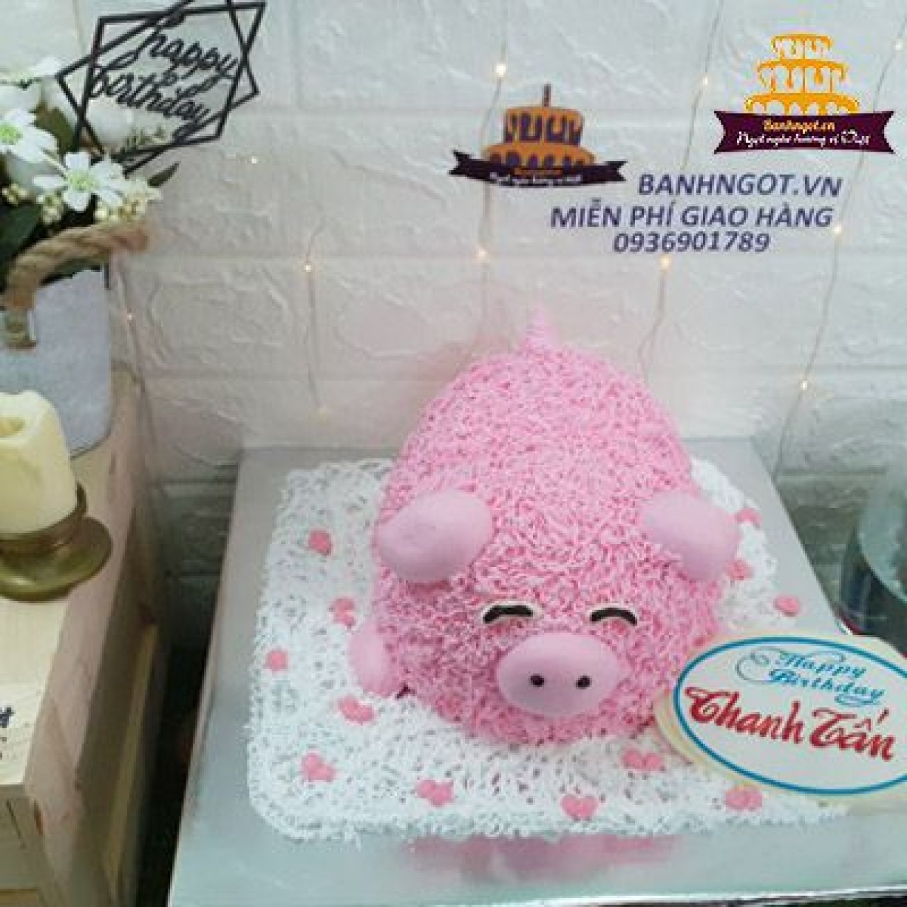 Hình ảnh bánh sinh nhật con heo lợn cho người tuổi Hợi