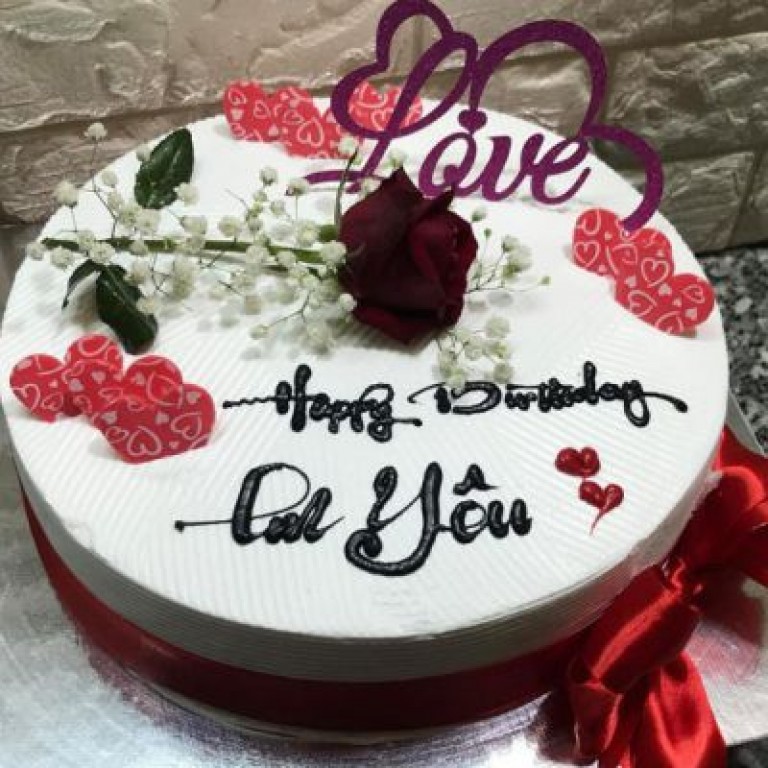 Bánh kem sinh nhật in hình trái tim màu tím và bánh nhỏ siêu lãng mạn tặng  người yêu | Bánh Kem Ngộ Nghĩnh
